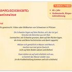STRAMPELGESCHICHTE: Schweinewiese. Material: Video oder Bildkarten von Schweinen in Pfützen. Ab 1 Jahr.