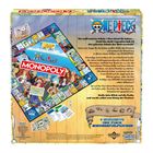 "Ihr wollt meinen Schatz? Den könnt ihr haben..." steht im One Piece Monopoly. Bunte Illustrationen von Charakteren.