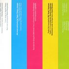 Links: "Mixed and mastered by Tapio Ylinen." Rechts: Farbige Streifen in Pink, Blau, Gelb, Grün.