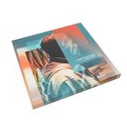 Text: "ARMIN VAN BUUREN FEEL AGAIN". 
Illustration: Ein Mann von hinten in bunten Farben.