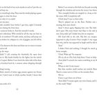 Das Bild zeigt einen doppelseitigen Buchauszug. Es beschreibt eine angespannte Szene, in der der Erzähler ein Haus betritt, das nach Gas riecht. Zwei Körper liegen regungslos am unteren Ende einer Treppe. Mehrere verzweifelte Rufe nach "Joey" und "Chris" finden statt, ohne Antwort. Die Erzählerin will Hilfe rufen, als sie einen üblen Geruch bemerkt. Seitenzahlen sind "12" und "13".