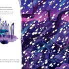 Text: Pip hört nicht zu...eigenen. Draußen heult der Wind, während es anfängt zu frieren, und der Schnee fällt in der eiskalten Nacht.

Illustration: Ein Vogel steht im Wasser bei Schilf; rechts ein verschneiter Baum und mehrere Vögel in einer winterlichen Landschaft.