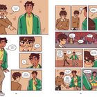 Illustration: Zwei Figuren, eine mit Brille sagt, die andere hätte einen Schwanz. Es folgen Verwirrung, Laufen und Diskussion.