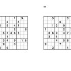 98, 99. Zwei unvollständige Sudoku-Gitter nebeneinander, mit vorgegebenen Zahlen gefüllt.
