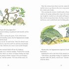 Eine Erzählung über ein Festessen mit einem Nilpferd und seinen Frauen, illustriert mit Tieren wie Affen und Schildkröten.