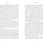 "Thomasina" oben, "Chapter One" rechts oben. Fortlaufender Text über Tierarzt MacDhui, seine Patienten und Dorfklatsch.