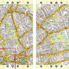 Kartenabschnitte zeigen Stadtteile mit Hauptstraßen wie "Walton Breck Rd", "Belmont Rd", Parks, Schulen und einem Gitter aus Straßen.