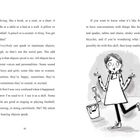 Text: Objekte sprechen mit mir, sie haben verschiedene Stimmen und Persönlichkeiten. Illustration: Kind mit Eimer.