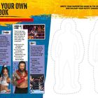 "Design Your Own WWE Look" oben. Links Tipps für Kopf, Torso, Arme & Beine, Füße. Rechts skizzierte Figuren zum Gestalten.