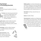 Titel: Getting Started: Cosy Lovemaking Essentials. Aufgelistet sind Möbel, Dekorationen, Snacks, Getränke, Spiele und Zubehör.