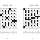 Zwei nummerierte Kreuzworträtsel: Puzzle 133 und Puzzle 134, darunter Kästchen zum Eintragen von Buchstaben.