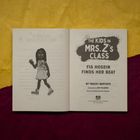 Links eine Zeichnung eines Mädchens, rechts der Titel "The Kids in Mrs. Z's Class: Fia Hosein Finds Her Beat".