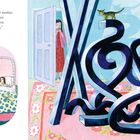 Zwei Zitate. Links: Mutter spricht aufmunternd. Rechts: Erinnerung an das Spielen mit eisernen Balken. Illustrationen zeigen Familie.