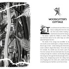 Kapitel 31: "WOODCUTTER’S COTTAGE". Text: Tee und Toast serviert von Raven. Illustration: Ein Haus im Wald mit üppiger Vegetation.