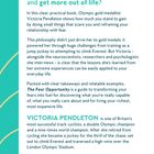 Text mit motivationaler Frage zu Selbstvertrauen und Angstbewältigung. Erwähnt Victoria Pendleton, erfolgreiche Radfahrerin.