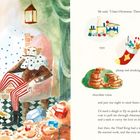 Links im Text wird der Thief King erwähnt, der Weihnachten hasst. Rechts Illustrationen mit Spielzeug und Feiertagsessen.