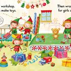 Text: "Wake up Santa, jump out of bed." "You've got a special day ahead!" Buntes Kinderzimmer, Weihnachtsdeko, ruft Santa auf.