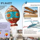 "Taking Flight" erklärt, wie erste Flugmaschinen wie Heißluftballons und die Wright-Brüder-Flugzeuge funktionierten, mit Illustrationen.