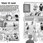 Texte: "All About Jude", "Full Name: Jude Victor William Bellingham", "Born: Stourbridge, UK", "Birthday: 29 June 2003", "Height: 1.86 Metres", "Position: Midfielder", "Current Club: Real Madrid", "National Team: England". Illustration eines Fußballspielers mit verschränkten Armen in einem dekorativen Rahmen. Stars und ein Fußball zieren die Seite.