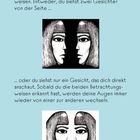 ERKLÄRUNG: Zwei Betrachtungsweisen: zwei Gesichter seitlich oder ein Gesicht frontal. Gesicht mit mittellangem Haar.