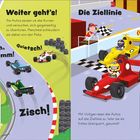 "Weiter geht's!" Die Autos sausen um Kurven, "Brumm, brumm!" "Die Ziellinie" Mit Vollgas rasen die Autos, gewinnen!