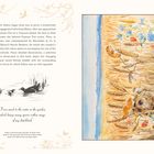 Links Text über Eileens Talent; Zeichnung darunter: Kinder auf Zaun. Rechts Illustration von zwei Kindern in Blumenwiese.