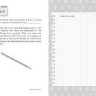 Task 5: Auswahl einer relevanten Nachrichtenstory. Deduktionen auf kariertem Papier mit Umrandung von Symbolen.