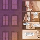 Texte: "Knock knock", "how are you doing?", "doing good, all settled in.", "thanks again for having us", "haha, it’s not like it’s my house, it’s just the Arcana dorm."

Beschreibung: Links Fensterfassade eines Gebäudes, rechts Unterhaltung drinnen.