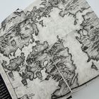 Text: Estris, Hegalleria, Iteras, Bosqua, Shadowhorn Castle, Wace, Glaea. 

Es ist eine gezeichnete Landkarte mit Bergen und Wappen.