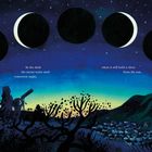 "In the dark the moon waits until tomorrow night, when it will hold a sliver from the sun." Illustration von Monden über einer Landschaft.