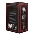 Text: Praise for The Legacy of Orisha Trilogy. Bücherbox mit drei Covern, schwarzer Hintergrund, rote Muster.