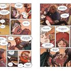 Mehrere Panels mit Dialogen über Baldrs Tod, von dramatischen Charakteren dargestellt. Eine grafische Novelle.