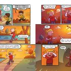 Mehrere Szenen mit einem Jungen im "GOAT"-Shirt, der über ein Phänomen am Himmel staunt und Sorge zeigt.