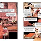 Illustration mit zwei Seiten. Linke Seite: Mann hält großes Glas, umgeben von viktorianischen Gegenständen. Rechte Seite: Szenen von Akademikern und literarischen Forschungen zu Sherlock Holmes und Arthur Conan Doyle.
