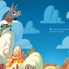 Text: „I see you're here to explore the desert. Great news—so am I!“ Ein Esel mit Cowboyhut steht auf einem Felsen in einer Wüstenlandschaft.