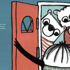 "When doom arrives at your doorstep, you better have a few tricks up your sleeve."  
Eine Illustration mit neugierigen Bären vor einer Tür.