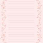 Mittig linierte Fläche mit Blümchenmuster in Pastellrosa-Rahmen dekoriert.