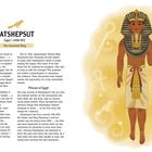 „HATSHEPSUT, Egypt | 1400s BCE, The Canceled King“ steht über der Illustration einer ägyptischen Herrscherin mit typischer Kopfbedeckung.