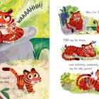 Ein Tiger tröstet ein junges Tigerjunges. Text: "WAAAHHH!", "I remember when I had a teeny crying roar like that." Rechts: "Now I'm TOO big for tears..."