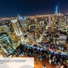 5. Skylines im Empire State Building, Rockefeller Center (abgebildet), Governors Island. Nächtliche Stadtansicht.