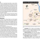 Text: "About This Book, Vienna By Neighborhood, Vienna Neighborhoods."  
Illustration: Karte von Wiener Stadtvierteln mit Sehenswürdigkeiten und Verkehrswegen.