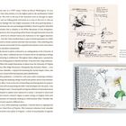 Texte: Notizen über Pflanzen, "World Anemone," Datum, Orte. Zeichnungen: Pflanzenillustrationen, Skizzenbuch mit Blättern und Blüten.