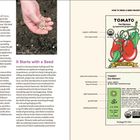Links: Text über Boden-pH, Kalk und Samen. Rechts: Anleitung "HOW TO READ A SEED PACKET" mit Tomatenabbildung.
