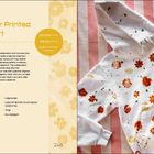 Wildflower Printed Sweatshirt Anleitung, benötigte Materialien und Zeiten. Rechts: Weißer Hoodie mit roten Blumenmotiven.