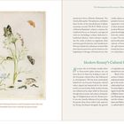 Seite 21, Text über "Modern Botany's Cultural Context", Illustration von Maria Sibylla Merian mit Insekten und Pflanzen.