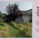 "HOW CLASS AND RACE CREATED THE SUBURBAN LAWN" steht rechts. Links ist ein Haus mit üppigem, natürlichem Garten.