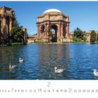 "Palace of Fine Art", "February", Enten auf einem Teich vor einer majestätischen, antiken Rotunde.