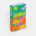 Buchtitel: "THE CARIBBEAN COOKBOOK". Autor: RAWLSTON WILLIAMS. Buntes, tropisches Design mit Palmen-Illustrationen.