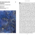 **Text:** 

DIE DECKE DER ALTEN SAKRISTEI  
Gemalte Sterne, verweigtes Datum  

Basilica di San Lorenzo  
Piazza San Lorenzo  
Täglich 10 bis 17 Uhr  
055 214042 (Opera Medicea Laurenziana)  
Behindertengerechter Zugang  

**Beschreibung:** 

Illustration einer blauen Decke mit Sternbildern und Figuren, die einen Nachthimmel darstellen.