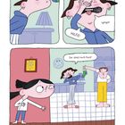 Text: "HILFE!", "Igittigitt!", "Die stinkt nach Käse!" Illustration von Menschen, die auf einen stinkenden Gegenstand reagieren.